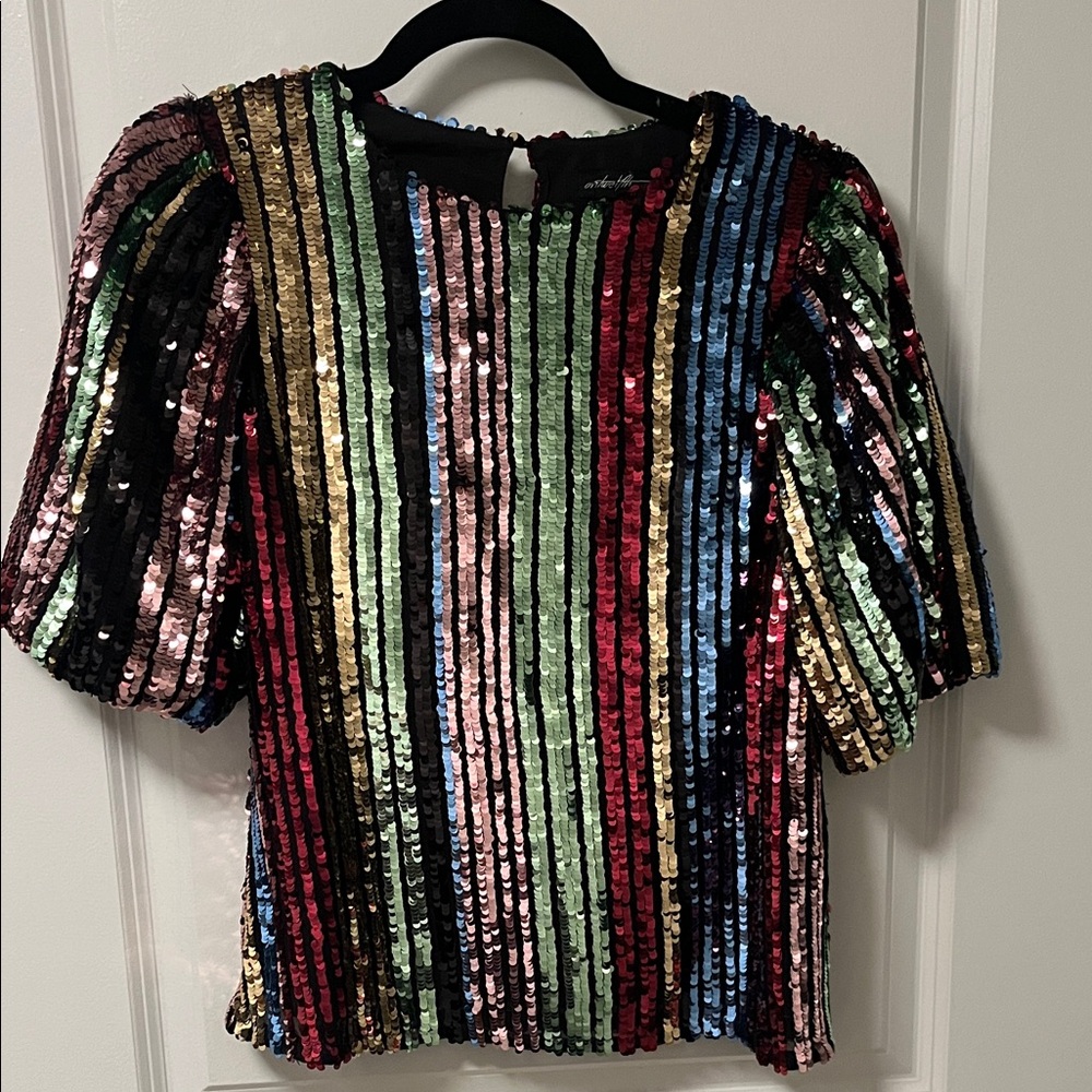 Multicolor Sequin Striped Top